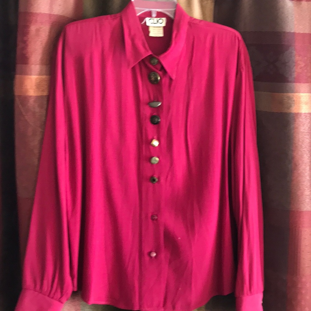 Red Rayon Dressy Blouse
